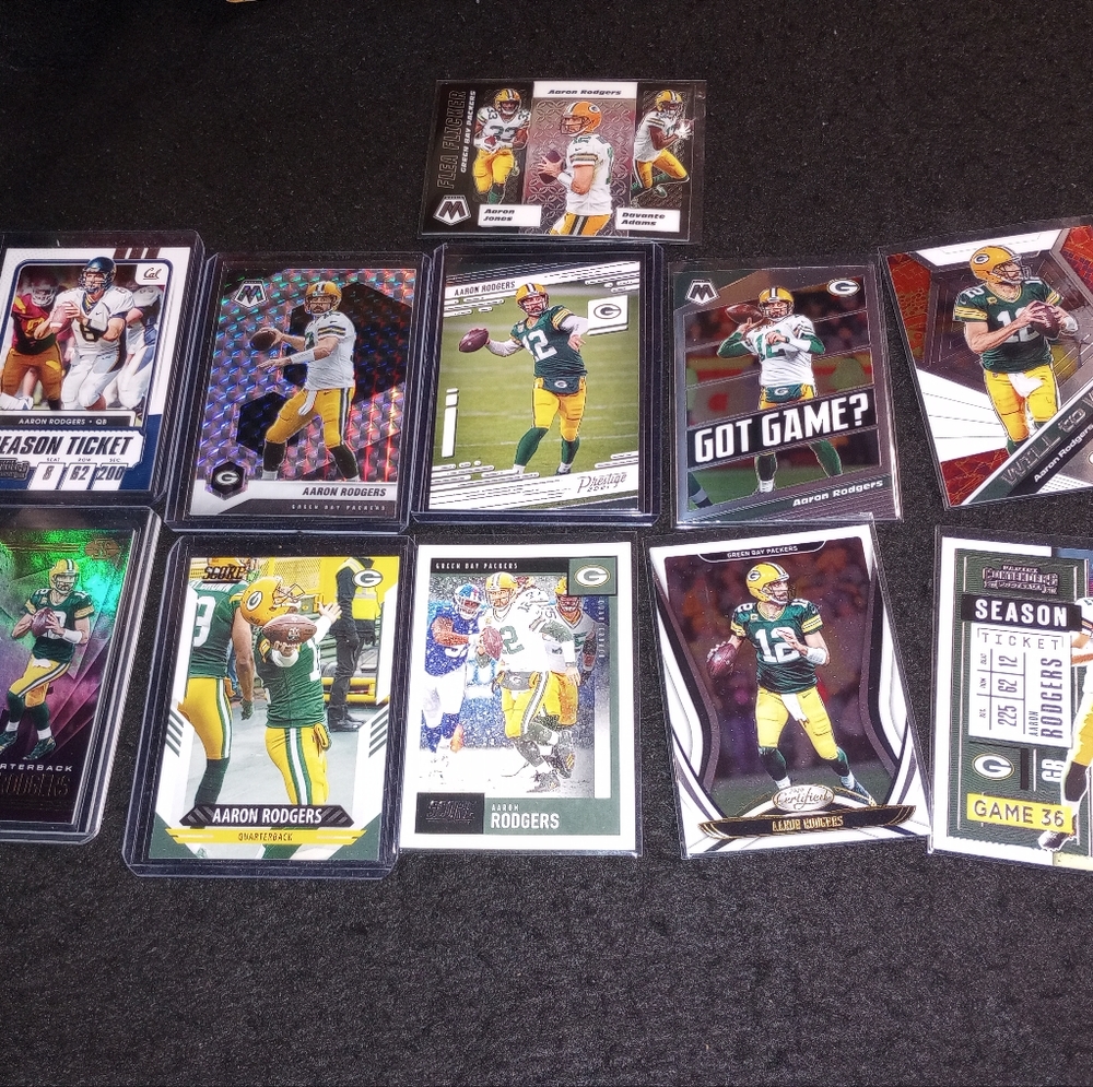 Aaron Rodgers 11 Card Football Insert Lot Packers